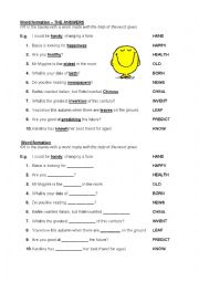 English Worksheet: Word formation