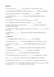 English Worksheet: word formation exercises