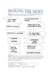 English Worksheet: Making the news