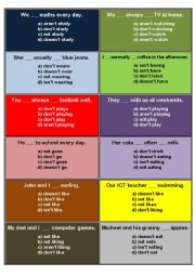 English Worksheet: Speaking Grammar Revision Cards