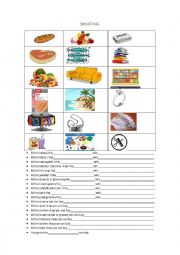English Worksheet: bingo shops