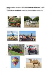 English Worksheet: Funny means of transport