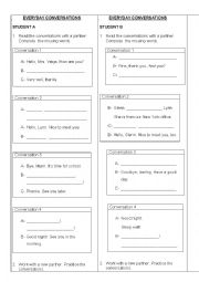 English Worksheet: Everyday Conversations