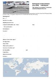 English Worksheet: Earthquake in New-Zealand  (Nov 2016)