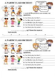 English Worksheet: A PARTICULAR ORCHESTRA 