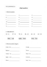 English Worksheet: Numbers