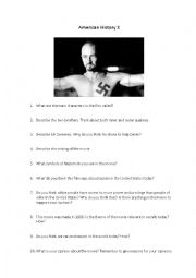 English Worksheet: American History X