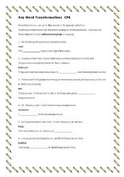 English Worksheet: Sentence Transformation