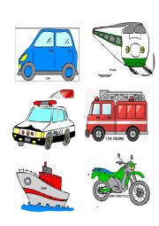 English Worksheet: Means of Transportation Flashcards