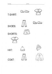 English Worksheet: CLOTHES