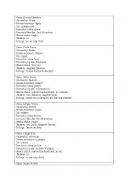 English Worksheet: Personal data, job, family role play