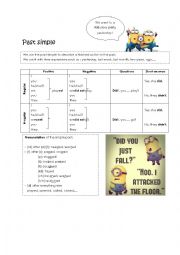 English Worksheet: Past simple grammar for visual students