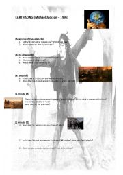 English Worksheet: Earth Song - video clip analysis