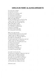 English Worksheet: Hand in my pocket by Alanis Morissette