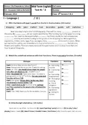 English Worksheet: 8th form mid term test 2 ( mid semester ) test 2