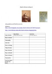 English Worksheet: Charles Dickens: a webquest