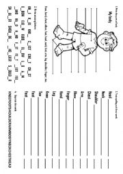 English Worksheet: My body