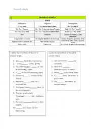 English Worksheet: Present simple