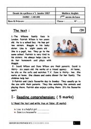 English Worksheet: full semester test