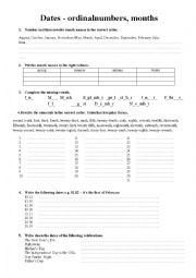 English Worksheet: What date is it today? - dates, months, ordinal numerals