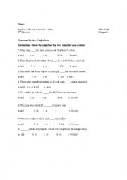 English Worksheet: Conjuctions review