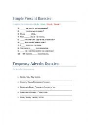 English Worksheet: Easy Simple Present Fill in the blanks activity