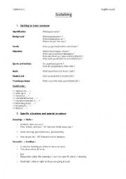 English Worksheet: Socialising 
