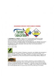 Endangered species in North Colombian region