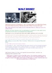 Walt Disney Biography Lesson Plan