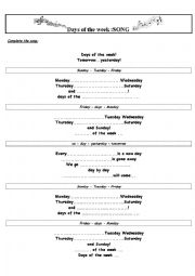 Days of the week-song