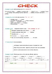 English Worksheet:  Grammar activities  ( check  2am)