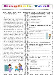 English Worksheet: English test