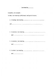 English Worksheet: Clothes and seasons