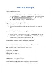 English Worksheet: Future perfect simple