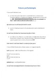 English Worksheet: Future perfect simple