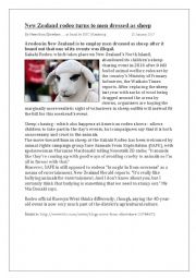English Worksheet: Reading comprehension - 2 stories about NZ animals