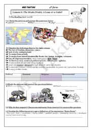 English Worksheet: brain drain lesson for bac students