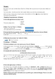 English Worksheet: END OF FIRST TERM TEST