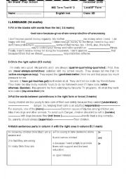 English Worksheet: 9th form test