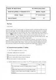 English Worksheet: 9th form test