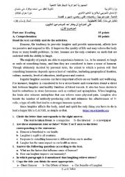 English Worksheet: 3rd year exam