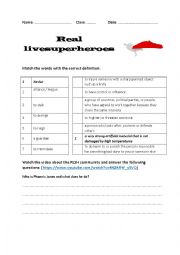 English Worksheet: Real Life Superheroes