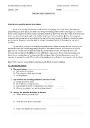 English Worksheet: noise pollution