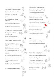 English Worksheet: Alphabet song, A is for Apple