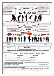 English Worksheet: Cutlural issues and values