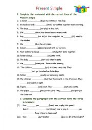 English Worksheet: Present Simple