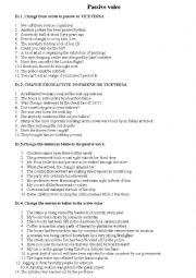 English Worksheet: passive voice