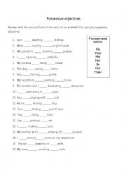 English Worksheet: Possessive adjectives 