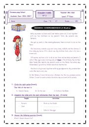 English Worksheet: End of term-test