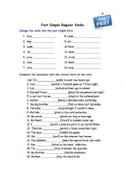 English Worksheet: Past Simple Regular verbs